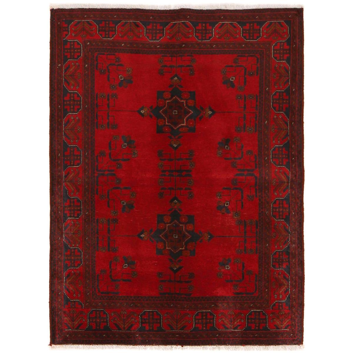 Handmade Wool Oriental Rug Red 108 x 146 (cm) (ID:G34137)