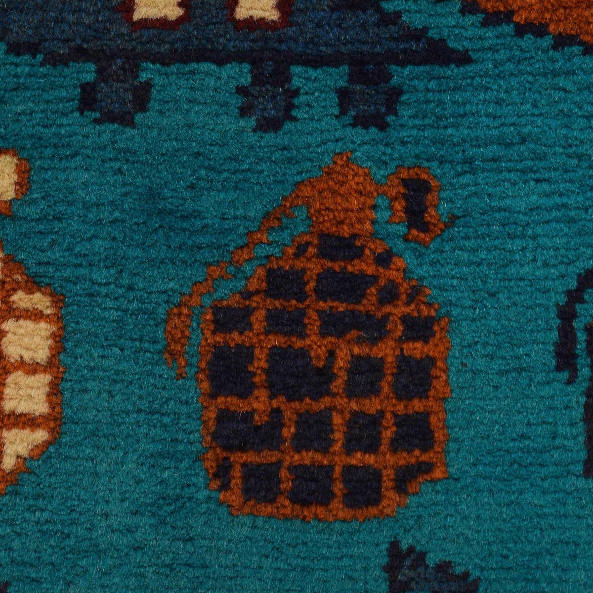 Blue Handmade Wool Area Rug 41x57 in (ID G34406)