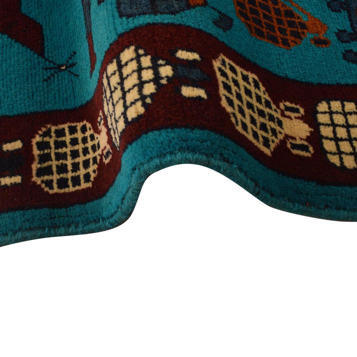 Blue Handmade Wool Area Rug 41x57 in (ID G34406)