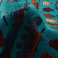 Blue Handmade Wool Area Rug 41x57 in (ID G34406)