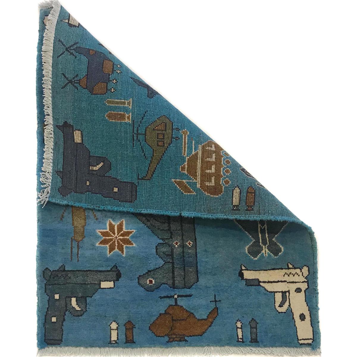 Handmade Wool War Area Rug 61x82 cm (ID G34387)