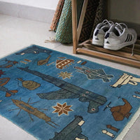 Handmade Wool War Area Rug 61x82 cm (ID G34387)