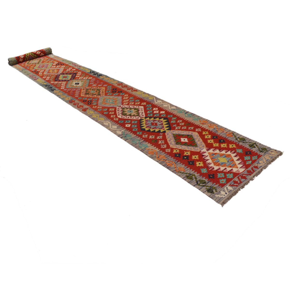 Vegetable Kilim Runner 2' 6" x 22' 0" (ft) - No. P34956