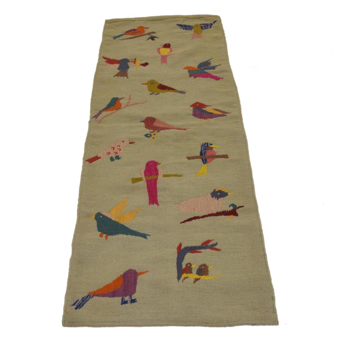 Handmade Embroidery Kilim Runner Rug – 24 x 73.6 in – P35158