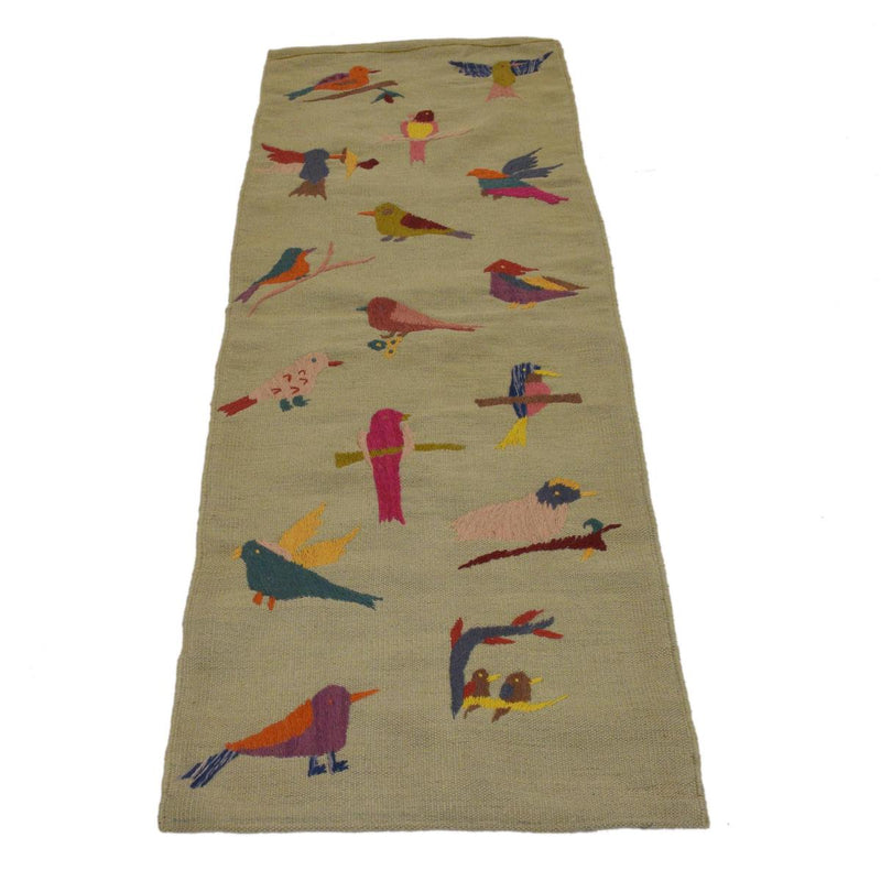 Handmade Embroidery Kilim Runner Rug – 24 x 73.6 in – P35158