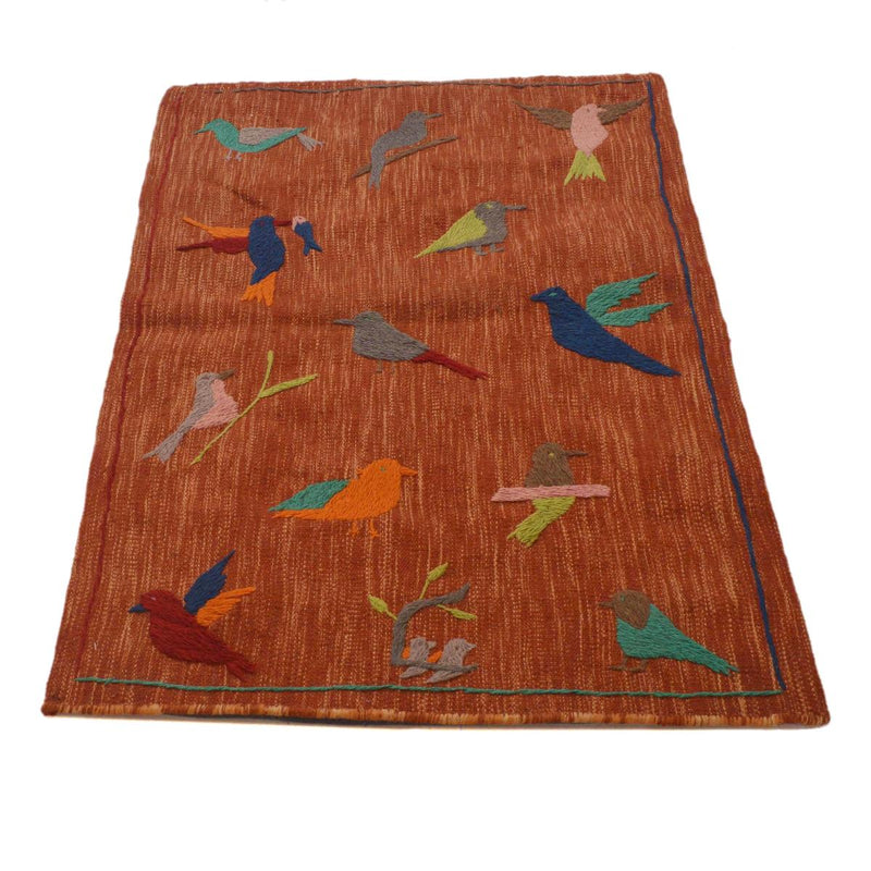 Handmade Embroidery Kilim Red Rug – 79 x 125 cm – P35160