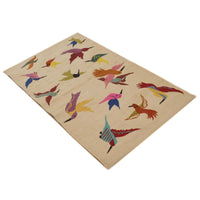 Beige Embroidered Kilim Rug – 73x122 cm – Carpet ID: P35164