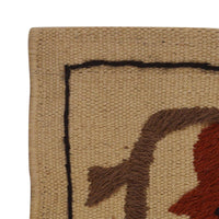 Beige Embroidered Flatweave Kilim Rug 73 x 122 cm P35165