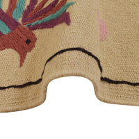 Beige Embroidered Flatweave Kilim Rug 73 x 122 cm P35165