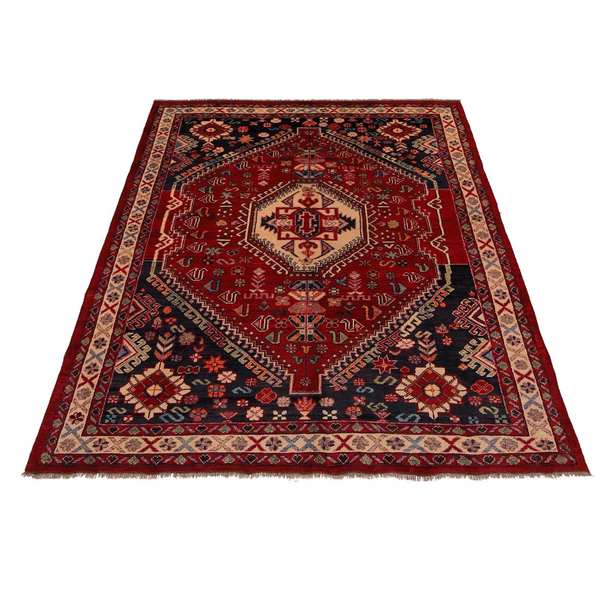 Handmade Red Shirazi Wool Area Rug 6'7x9'4 (ID P35681)