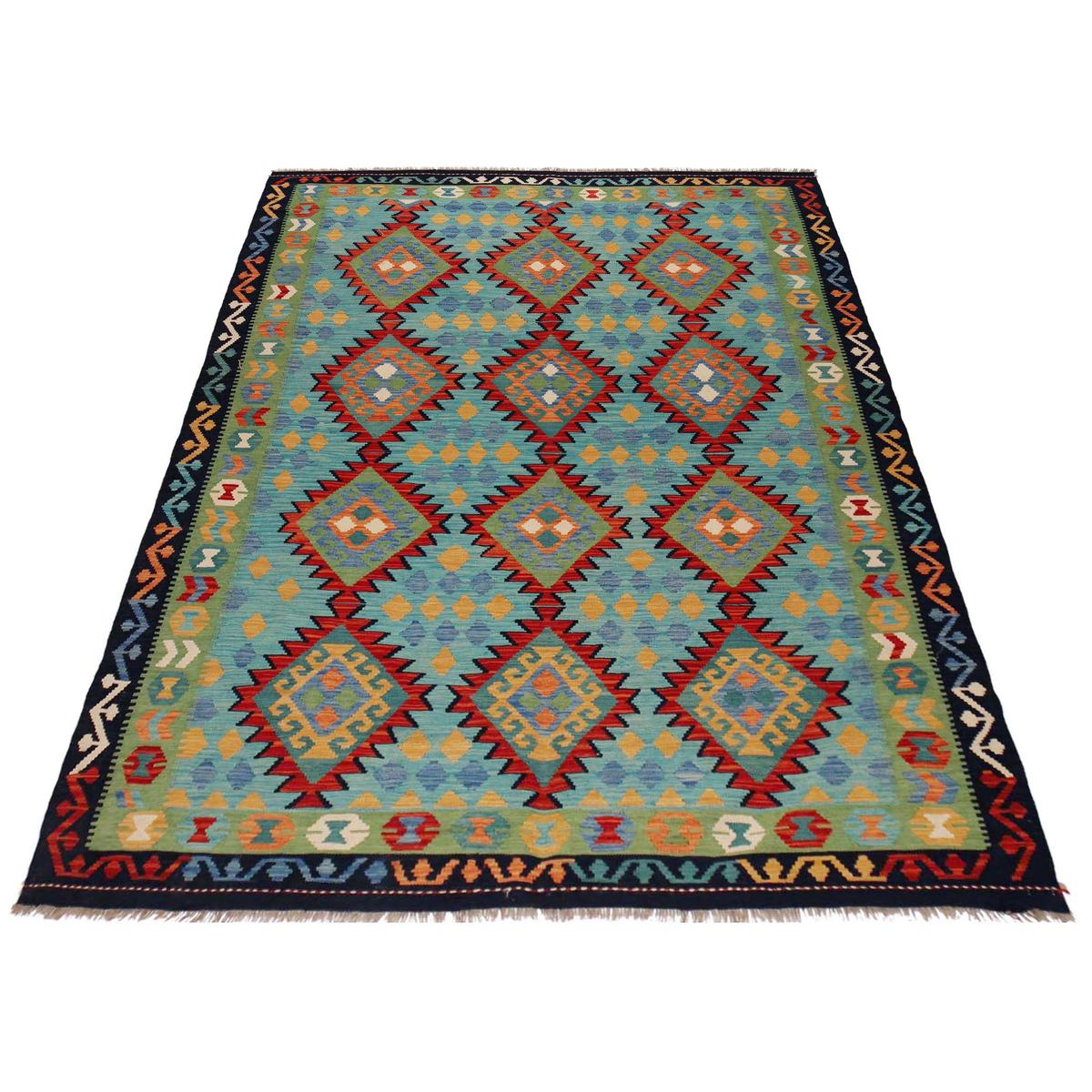 Handmade Vegetable Kelim 6' 7" x 9' 7" (ft) - No. P36074