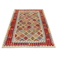 Handmade Vegetable Kilim 6' 8" x 9' 9" (ft) - No. P36075