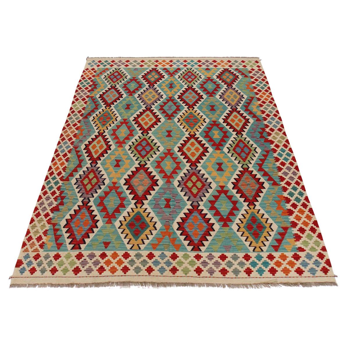 Handmade Vegetable Kelim 5' 9" x 8' 2" (ft) - No. P36081