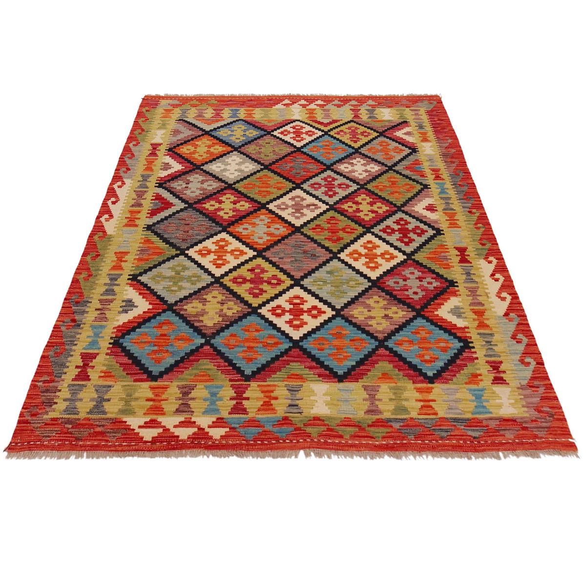 Handmade Vegetable Kilim 4' 11" x 6' 4" (ft) - No. P36097