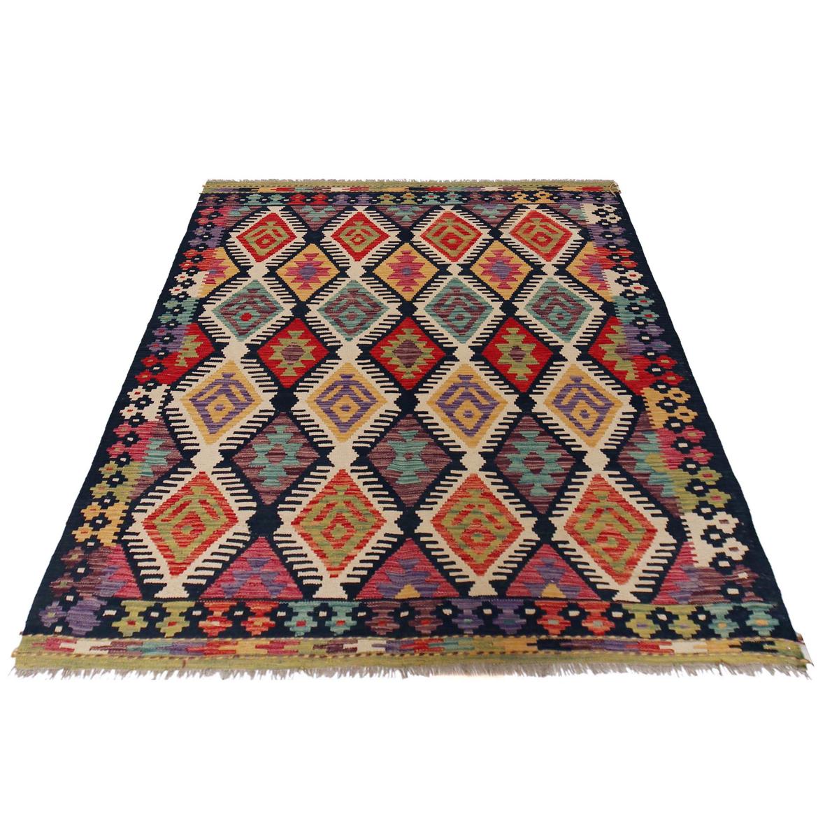 Handmade Wool Kilim Rug 158 x 200 cm (ID P36142)