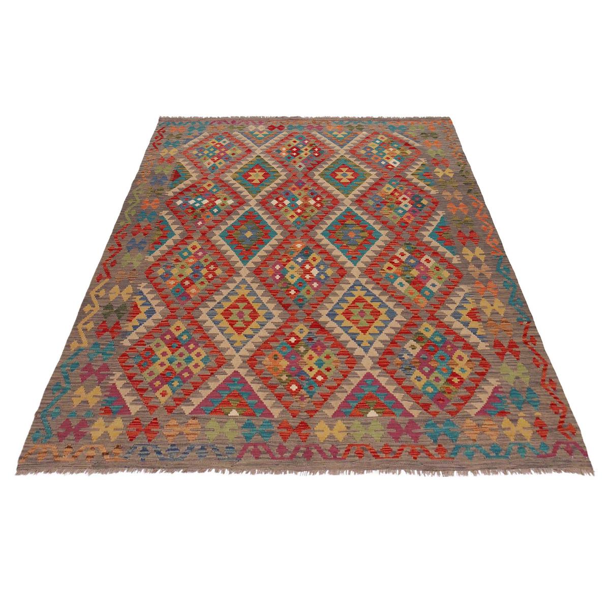 Handmade Vegetable Kilim 6' 3" x 8' 0" (ft) - No. P36150