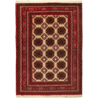 Handmade Wool Bokhara Area Rug Beige 81x115in (ID R21452)
