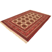 Handmade Wool Bokhara Area Rug Beige 81x115in (ID R21452)