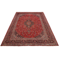 Handmade Red Kashan Wool Area Rug (ID R24109) 113x149 in