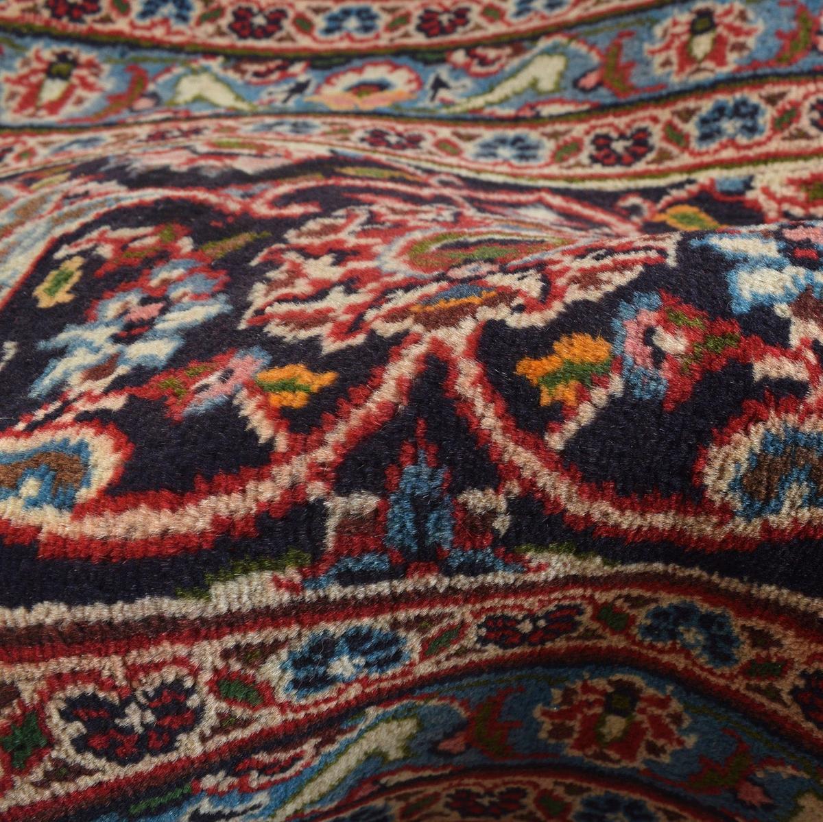 Handmade Red Kashan Wool Area Rug (ID R24109) 113x149 in