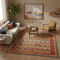 Handwoven Turkish Kilim Rug | Vegetable-Dyed Wool Flatweave 205 × 294 cm