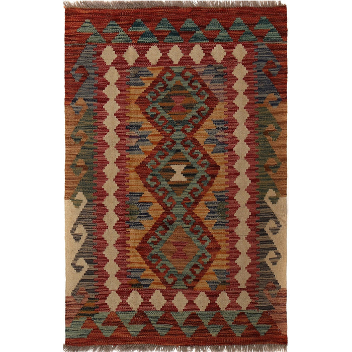 Handmade Vegetable Kilim 2' 6 x 3' 9 (ft) - No. W16905