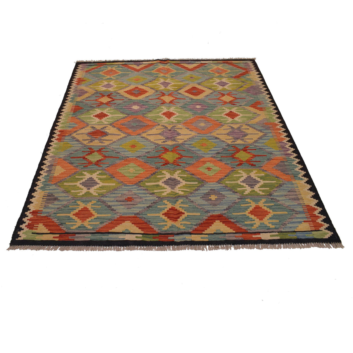 Handmade Vegetable Kilim 4' 11 x 6' 4 (ft) - No. W34753