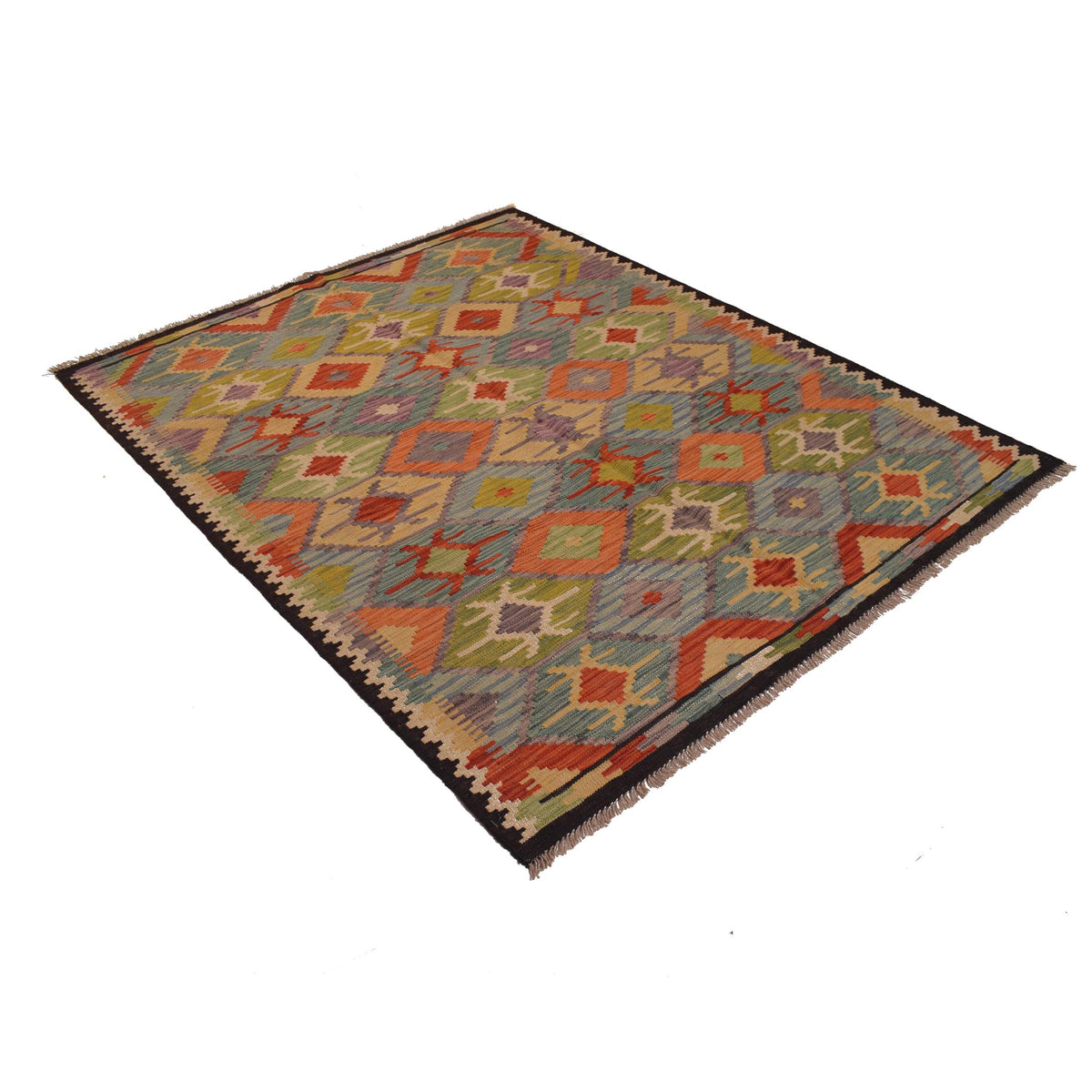 Handmade Vegetable Kilim 4' 11 x 6' 4 (ft) - No. W34753