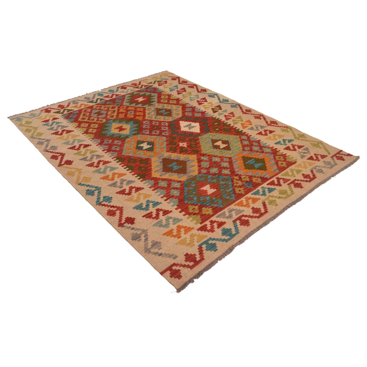 Handmade Vegetable Keilim 5' 1" x 6' 5" (ft) - No. W34841