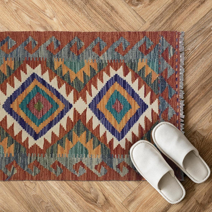 Handmade Vegetable Kilim Multi Rug – 62x91 cm – Carpet ID: W35572