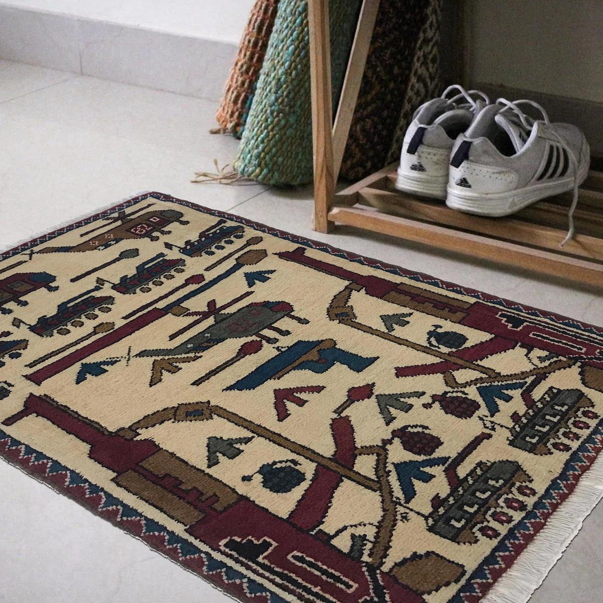 Handmade Wool Area Rug Premium Oriental Carpet (ID W35591)