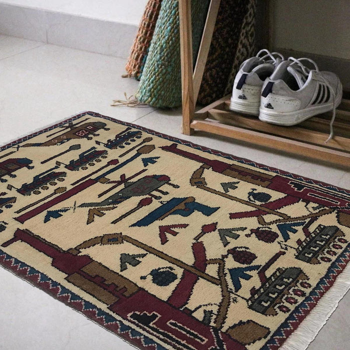 Handmade Wool Area Rug Premium Oriental Carpet (ID W35591)