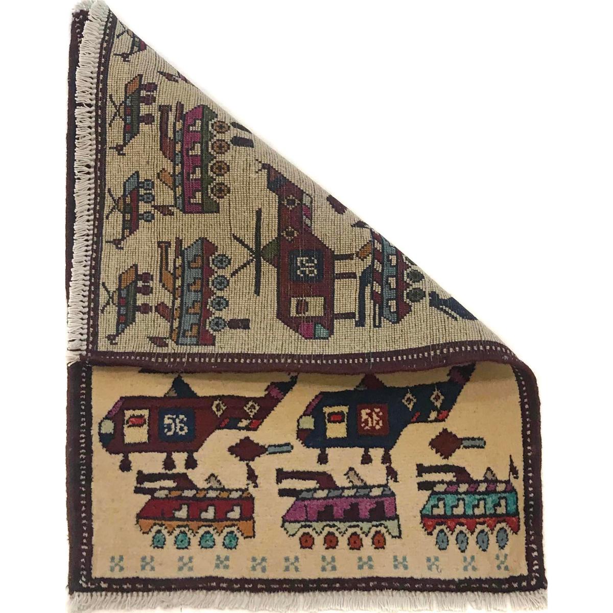 Ivory Handmade Wool Area Rug 60x78cm (ID W35592)