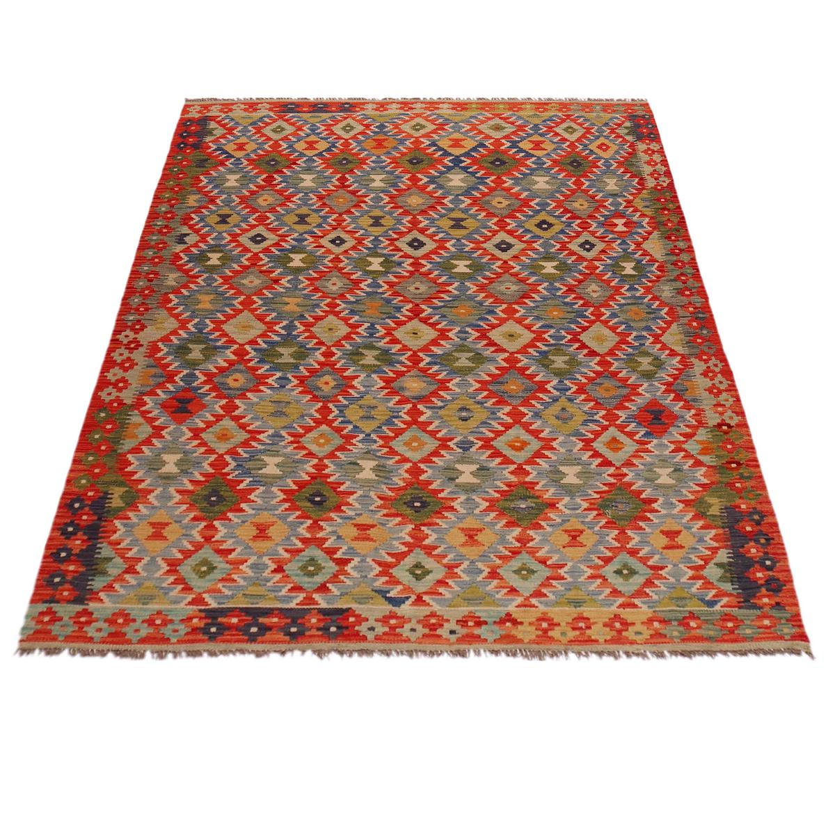 Handmade Vegetable Kilim 6' 1" x 8' 1" (ft) - No. W35935