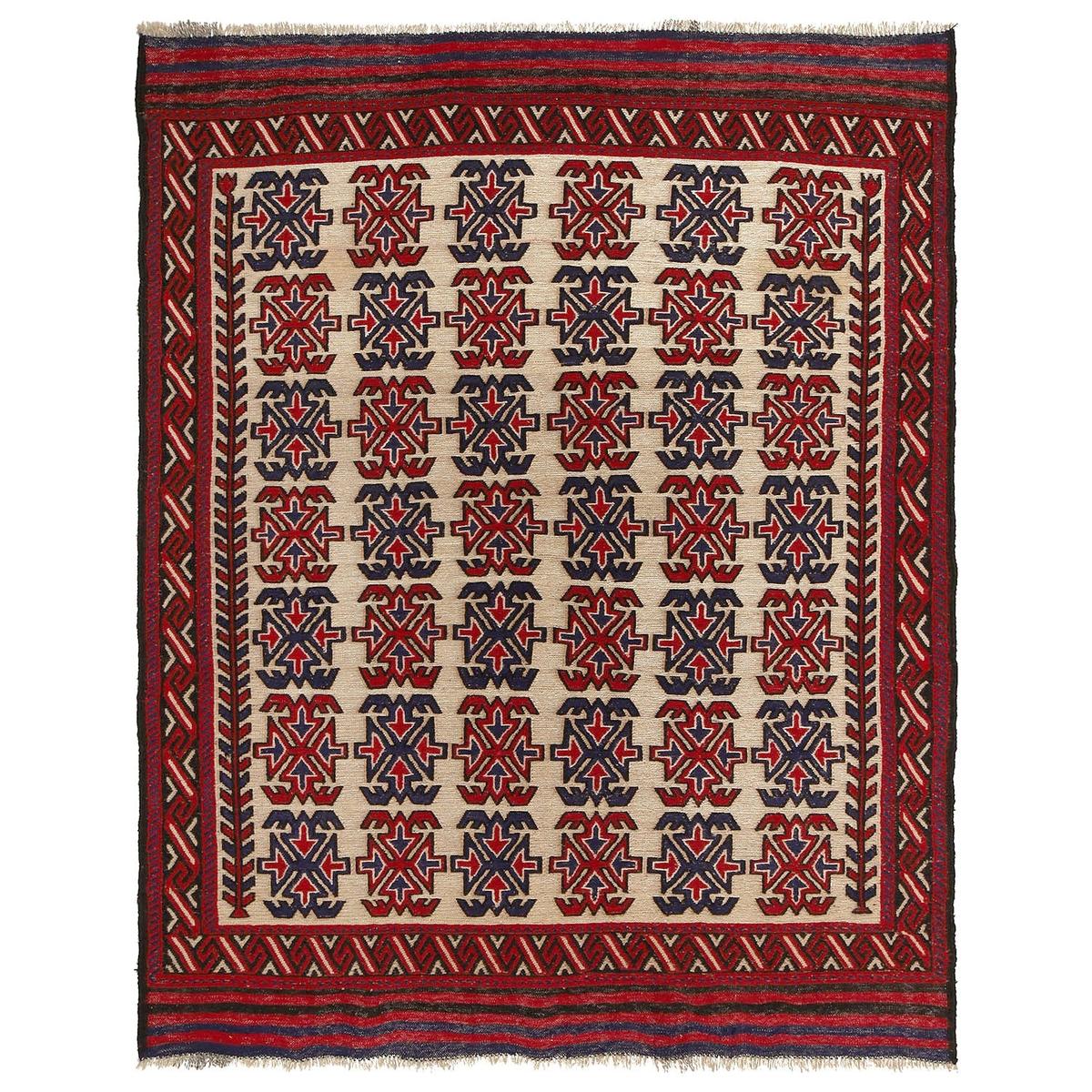 Hand Knotted Vintage Kilim 4' 10" x 6' 1" (ft) - No. Y12465