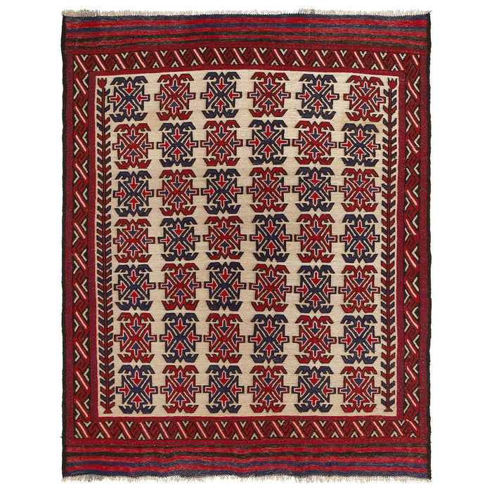 Hand Knotted Vintage Kilim 4' 10" x 6' 1" (ft) - No. Y12465