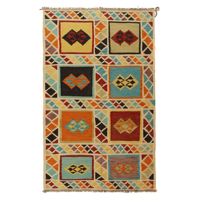 Handmade Vegetable Kelim 4' 5" x 7' 3" (ft) - No. Y31571