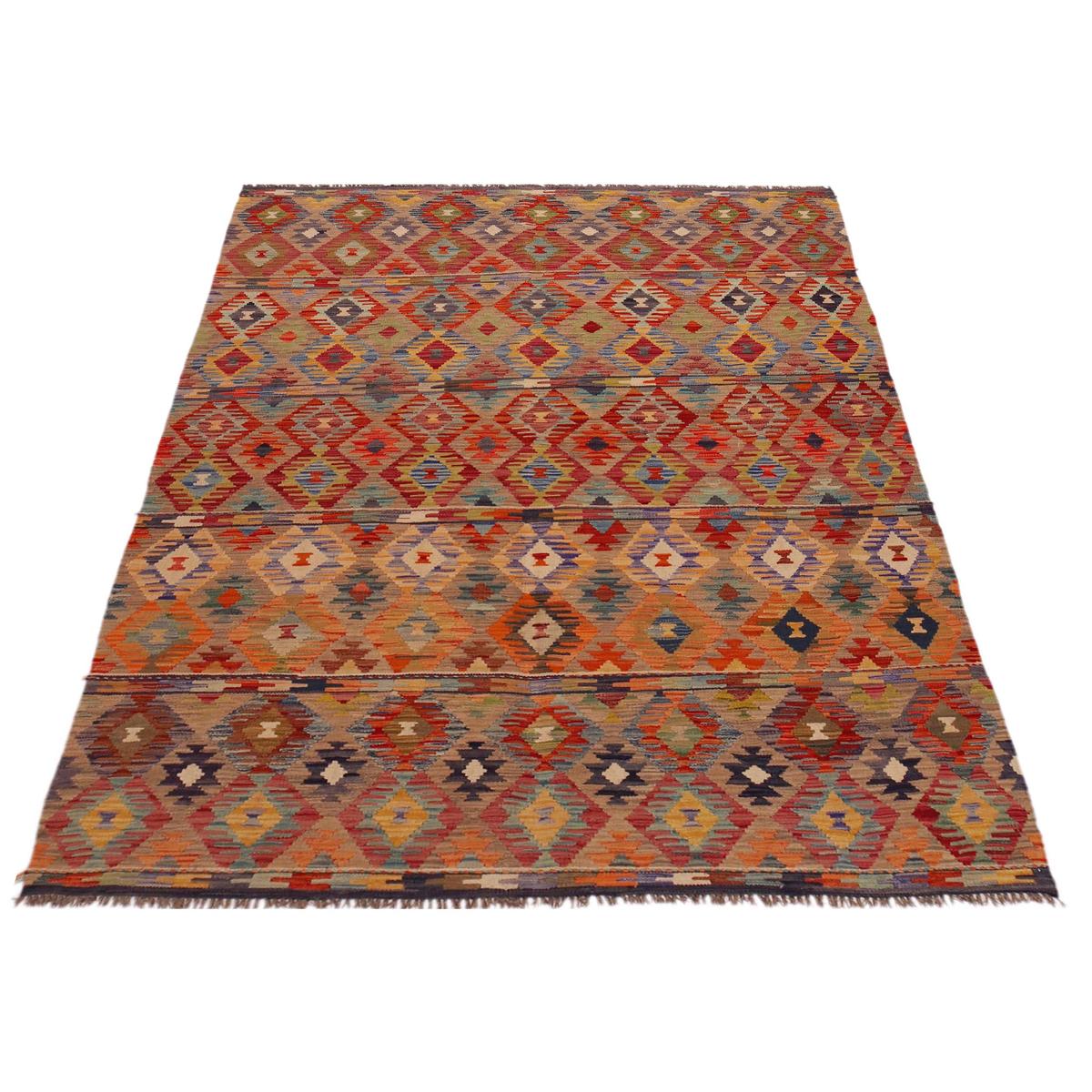 Handmade Vegetable Kelim 5' 9" x 7' 10" (ft) - No. Y35643